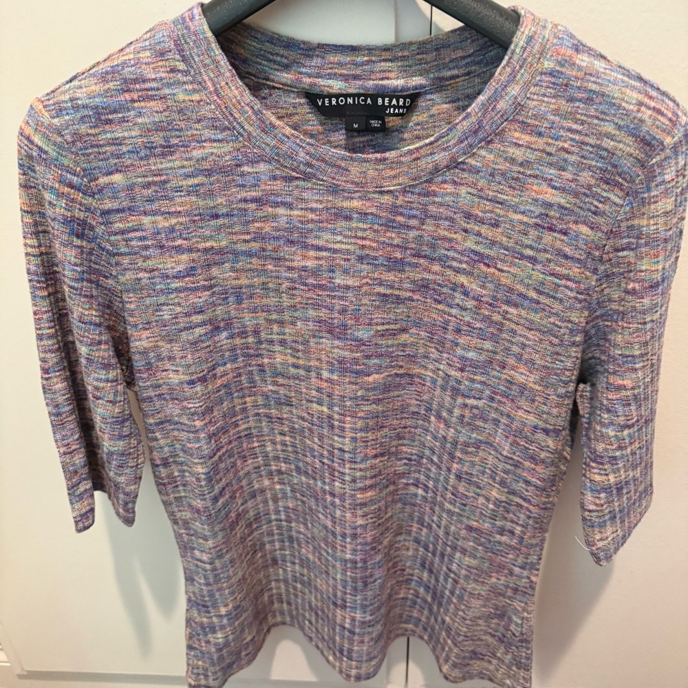 Veronica Beard Pastel Knit Short Sleeve Top